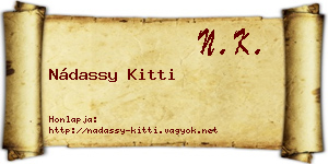 Nádassy Kitti névjegykártya
